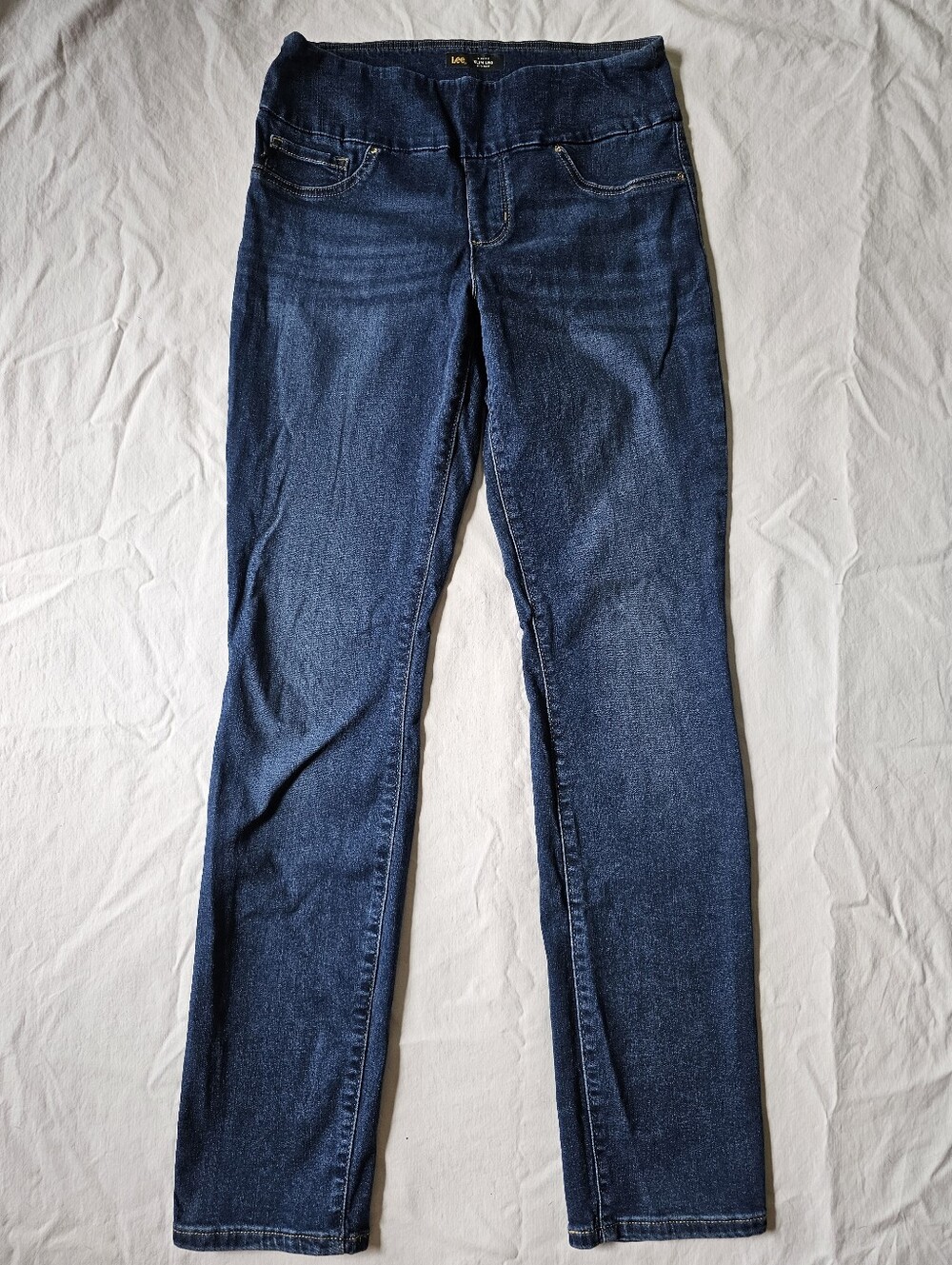 Lee Slim Fit Slim Leg Sculpting Midrise Dark Wash Stretchy Comfy Jeans Size 8L